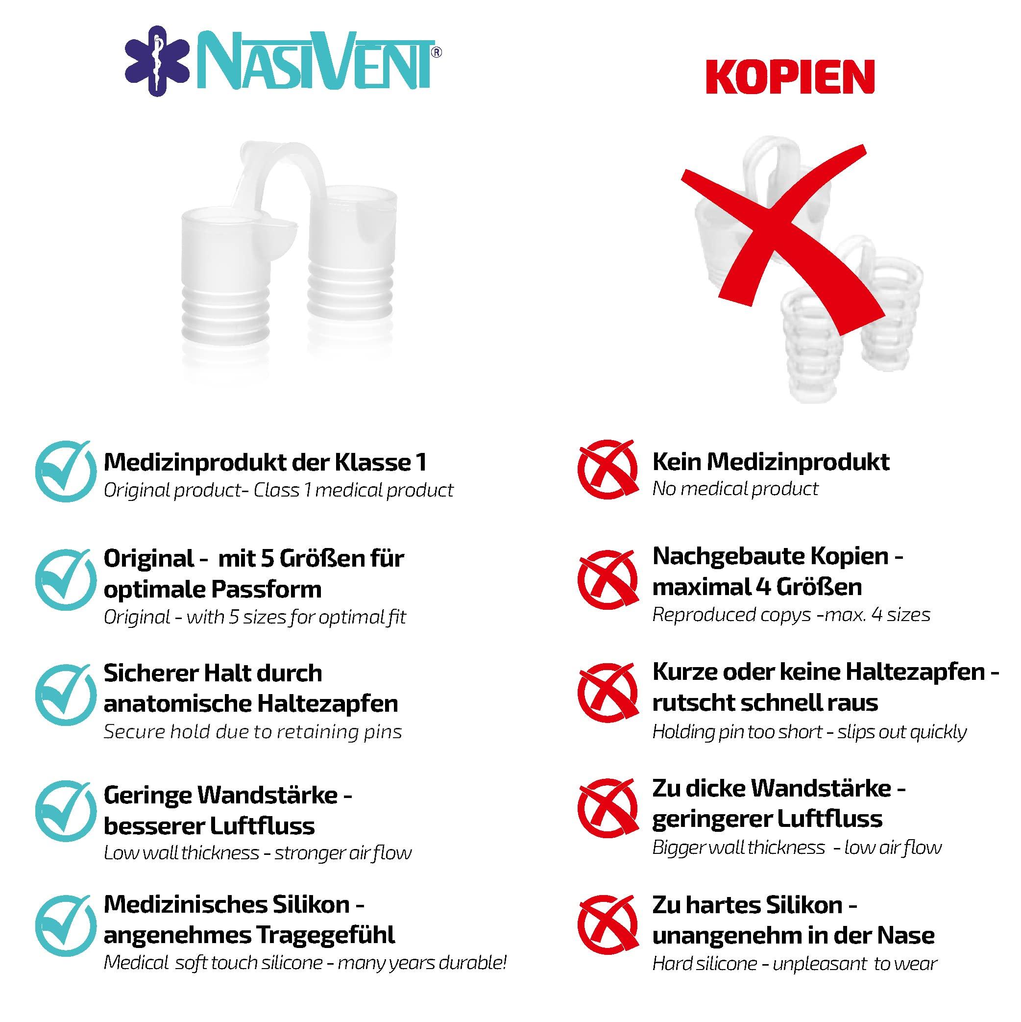 NasiVent NASIVENT Sport - Premium Nose Dilator - Improved Nose Breathing - Nose Separator - Unique Thanks to Innovative Retaining Pins - Made of Silicone - (Starter Set) Sky Blue