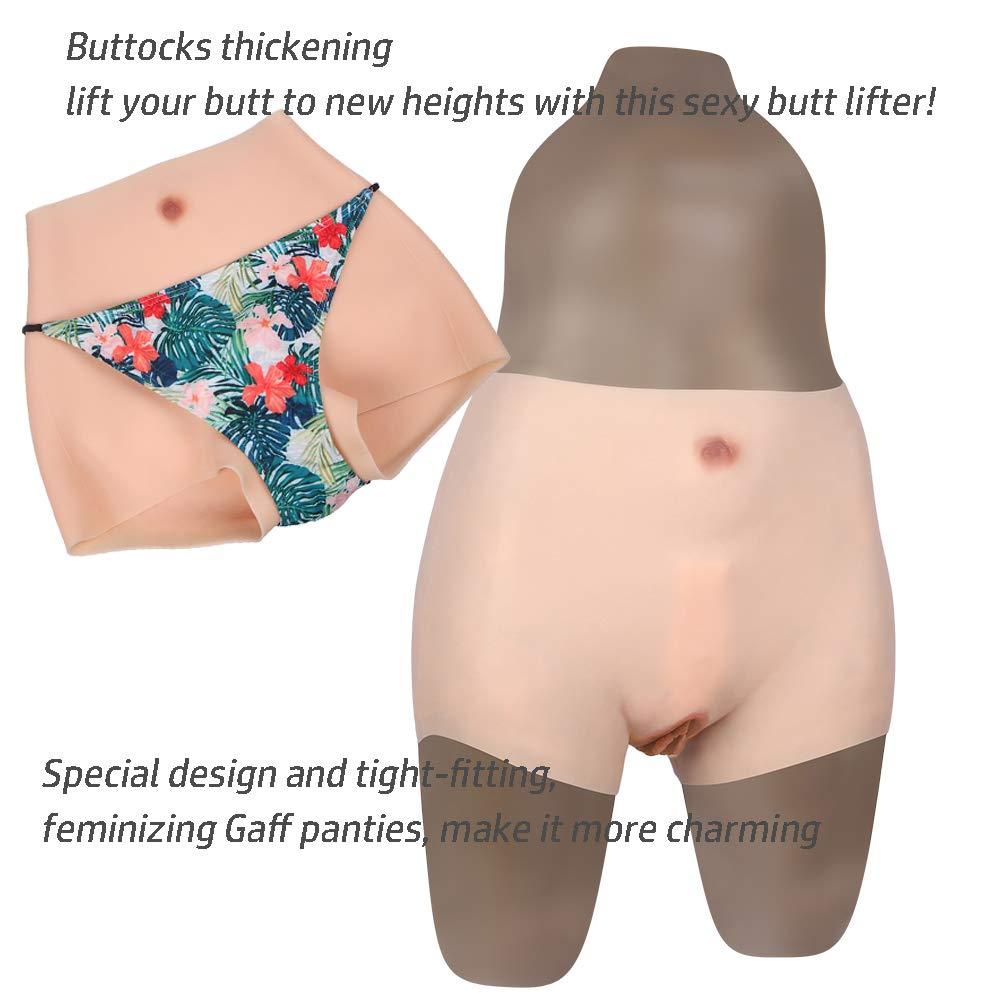 Tex-Eorey Tex-Eorey Silicone Transgender Panty - Realistic Underwear Hip Up Crossdresser for Crossdressing Drag Queen Cosplay Shemale Transgender,Flesh,85