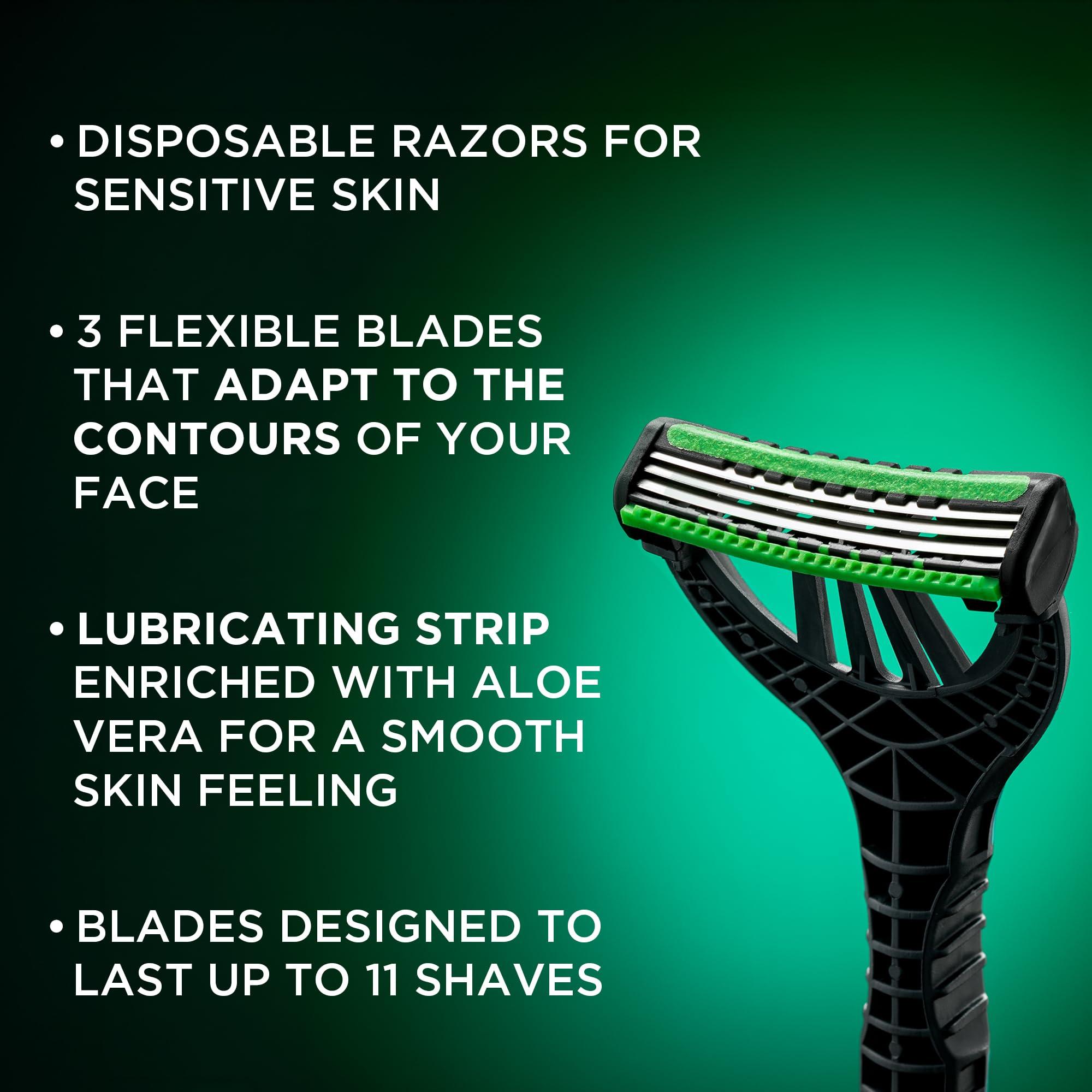Wilkinson Sword Wilkinson Sword - Xtreme 3 For Men - Sensitive Disposable Razors - Flexible Blades - Pack of 24 Razors