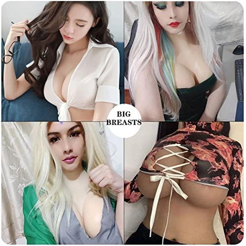 XSWL XSWL Silicone Breast Forms Realistic Huge Boobs H cup Artificial Breastplate for Crossdressers Transgender Cosplay,Tan
