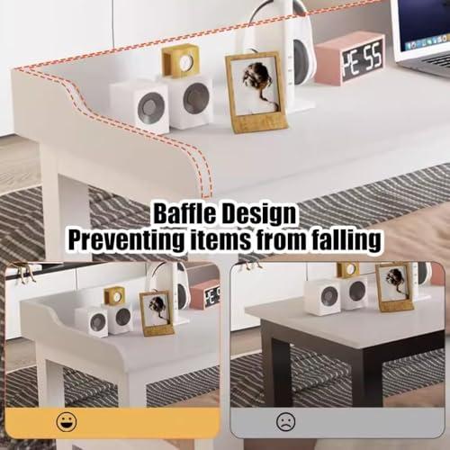 FreshCart Basics Rolling Overbed Table with Brake Wheels Adjustable Bedside Table for Working Eating and Gaming Portable Laptop Desk for Bedroom Black (Size: 140x40x80cm)