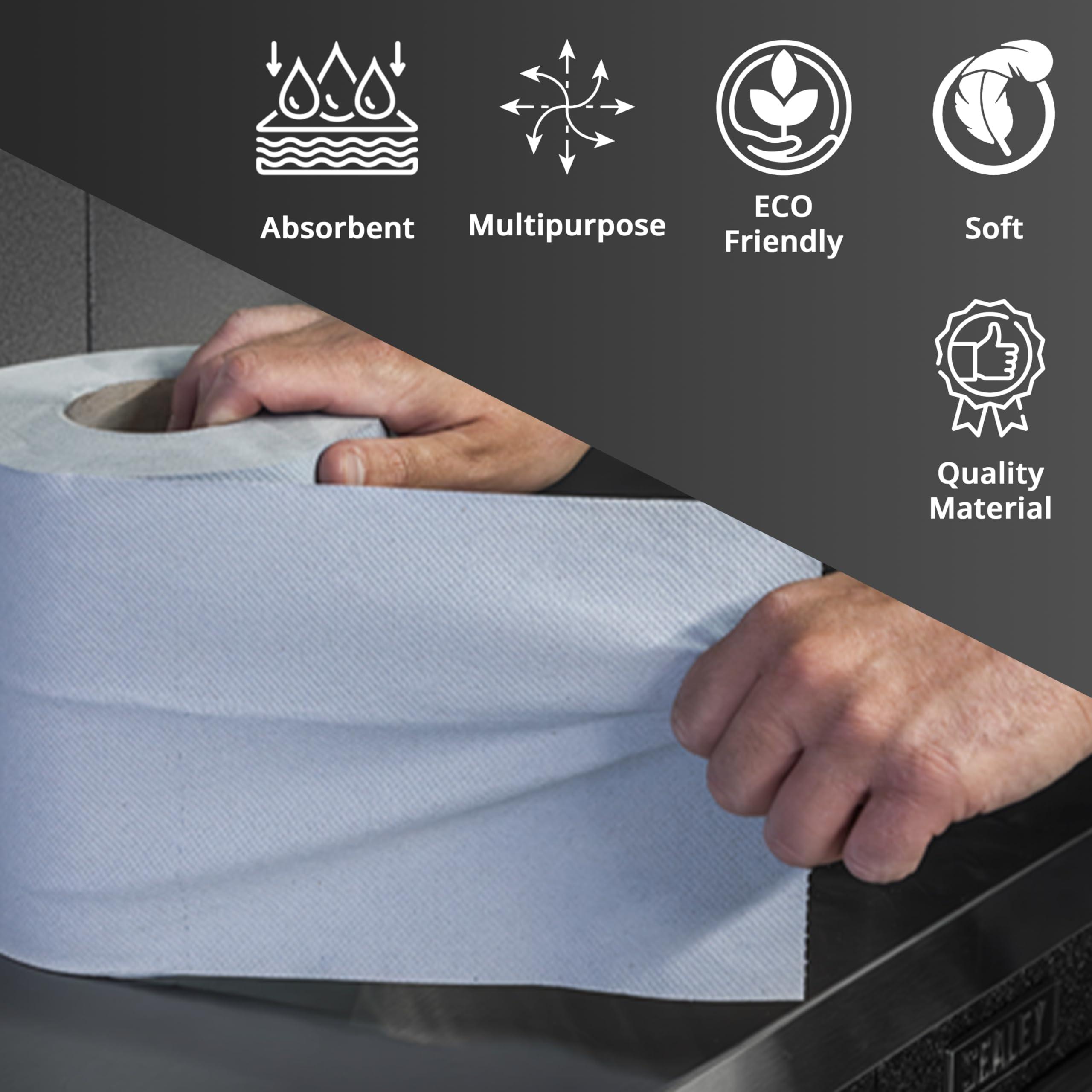 H-LINE Blue Rolls Centrefeed 2 Ply Embossed Blue Roll Blue Rolls Paper Towel Tissue (Blue, Pack of 24)