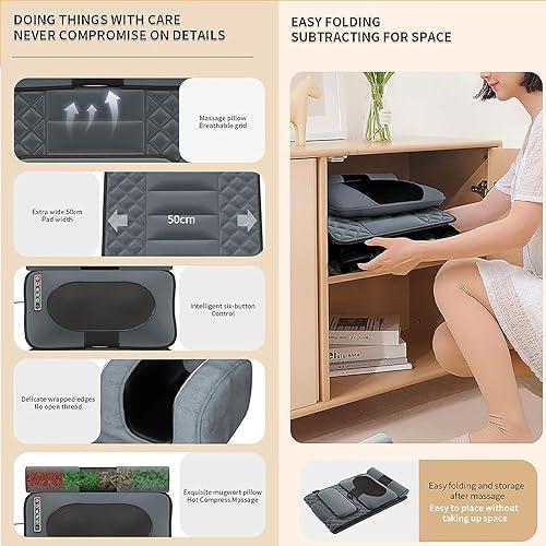 FreshCart Basics Massage Chair Back Pad,Massage Mat Full Body Back Massagers with Heat 20 Heads Vibrating Massage Mattress Pad, Electric Heated for Back Lumbar Leg Relief
