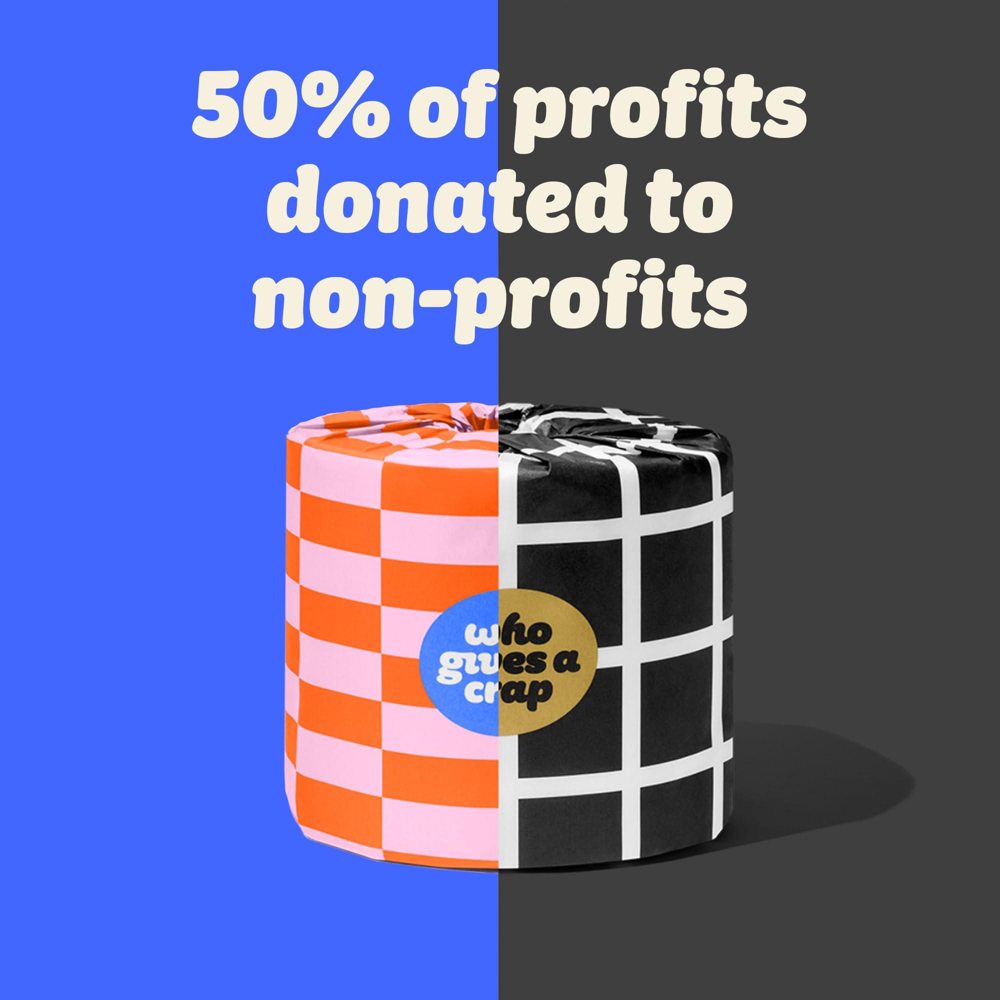 Who Gives A Crap Who Gives A Crap Premium Bamboo, Twice as Long, Toilet Roll, Box of 24 (3-Ply, 370 Sheets) Luxuriously Soft, Strong, Sustainable, Biodegradable & Plastic-Free