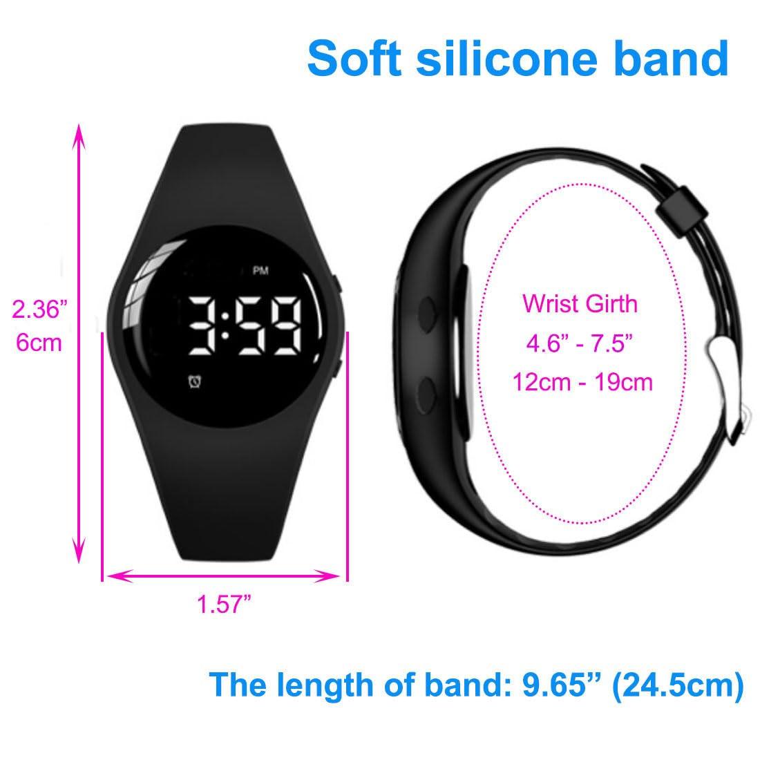 e-vibra e-vibra Waterproof Vibrating Alarm Watch Silent Medical Reminder Watch - with 8 Daily Alarms Setting (Black Round - Waterproof)