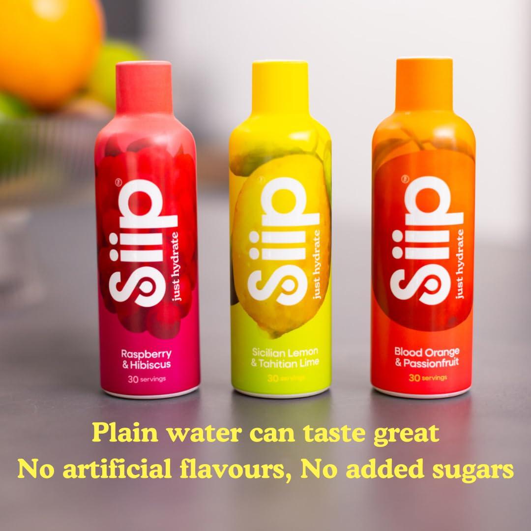 Siip Siip Electrolytes Water Enhancer, Makes 30 Drinks, with Vitamin B12, Vitamin C, Vitamin D3, Magnesium, Zinc, Sicilian Lemon & Tahitian Lime Flavour