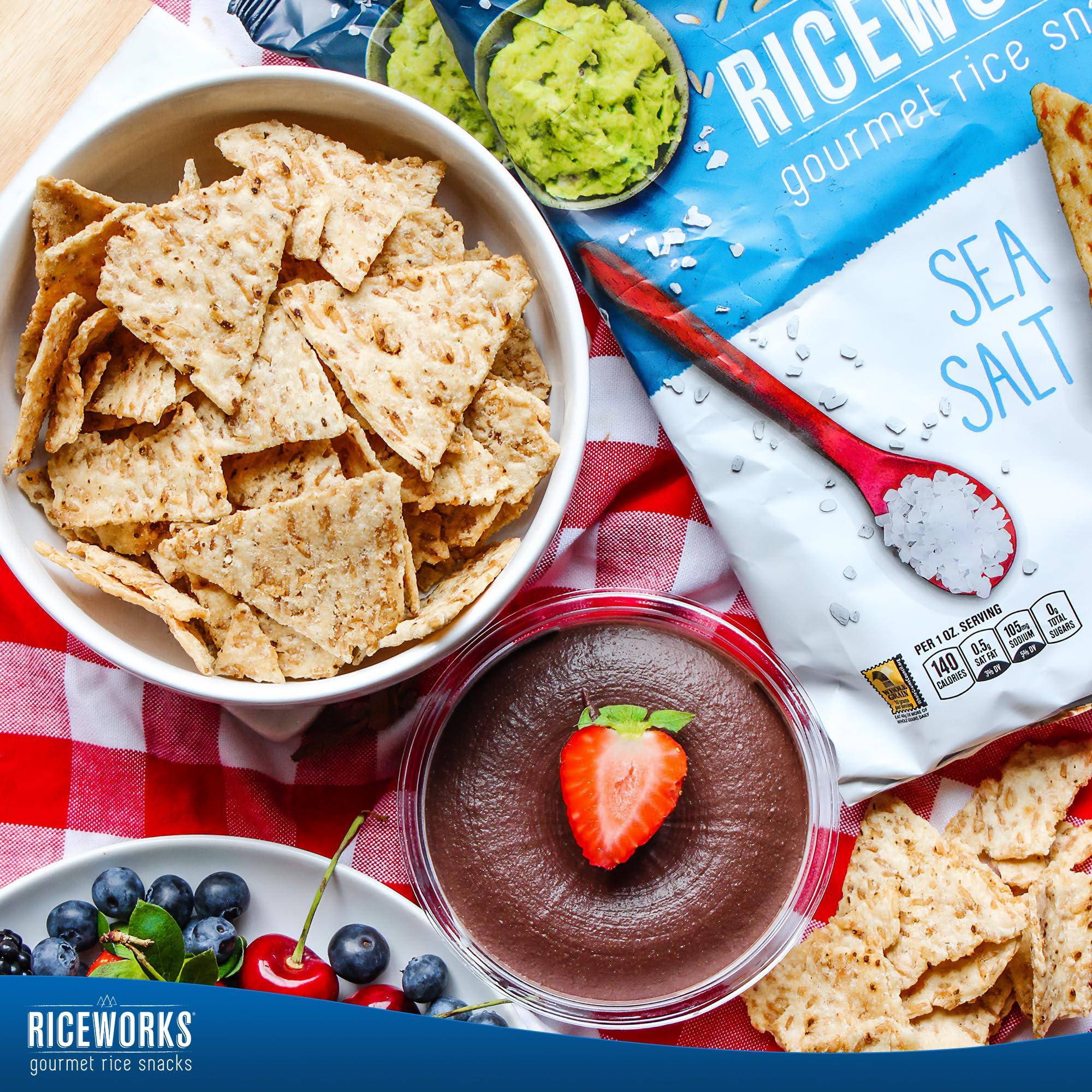 Broadway candy Riceworks Gourmet Rice Snacks Variety Pack - Sea Salt, Sweet Chili, & Wild Sea Salt with Flax, Gluten-Free, Crunchy Snack