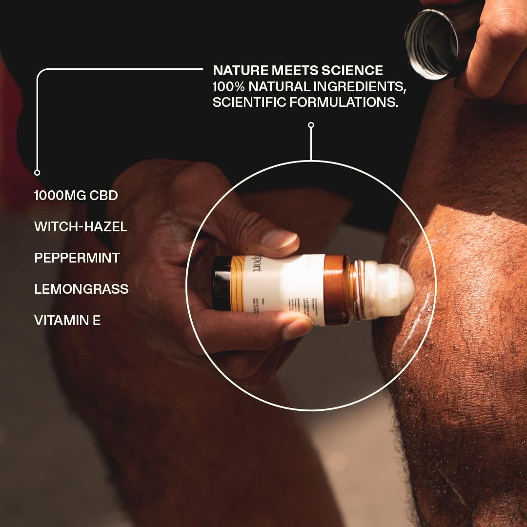 Puresport Puresport 1000mg Muscle & Joint Freeze Roll-On | 50ml | Witch-Hazel, Peppermint & Lemongrass Essential Oil | Pain and Muscle Recovery