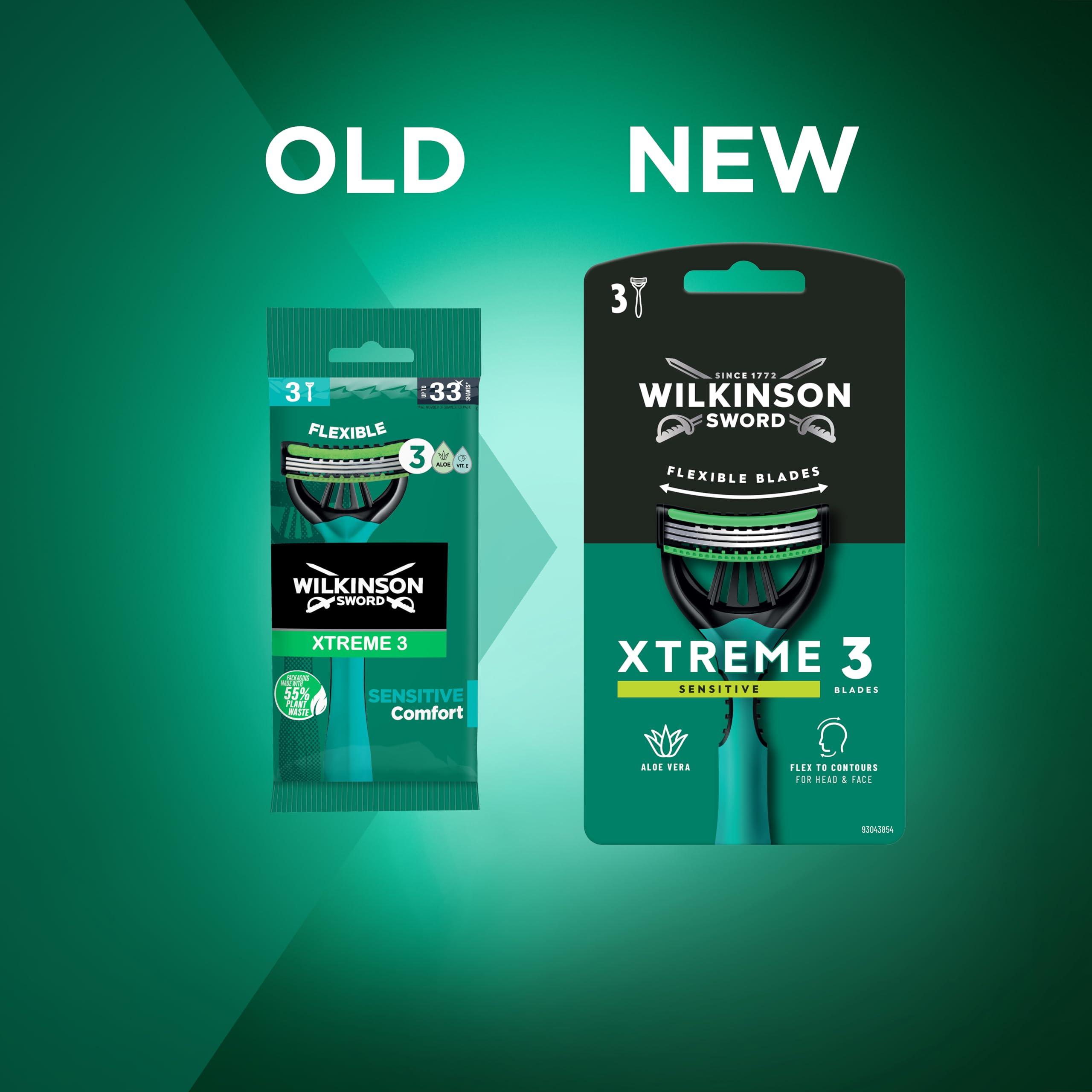 Wilkinson Sword Wilkinson Sword - Xtreme 3 For Men - Sensitive Disposable Razors - Flexible Blades - Pack of 24 Razors