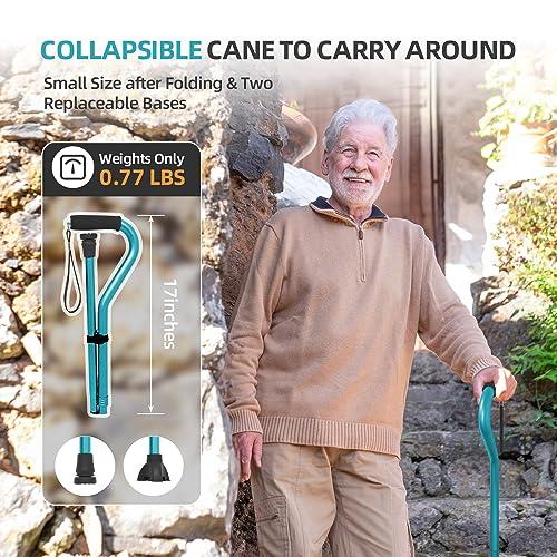 BeneCane BeneCane Walking Cane for Men & Women Adjustable Cane with Offset Soft Cushioned Handle -Portable Lightweight Sturdy Mobility Walker Aid for Elderly, Seniors Collapsible Cane