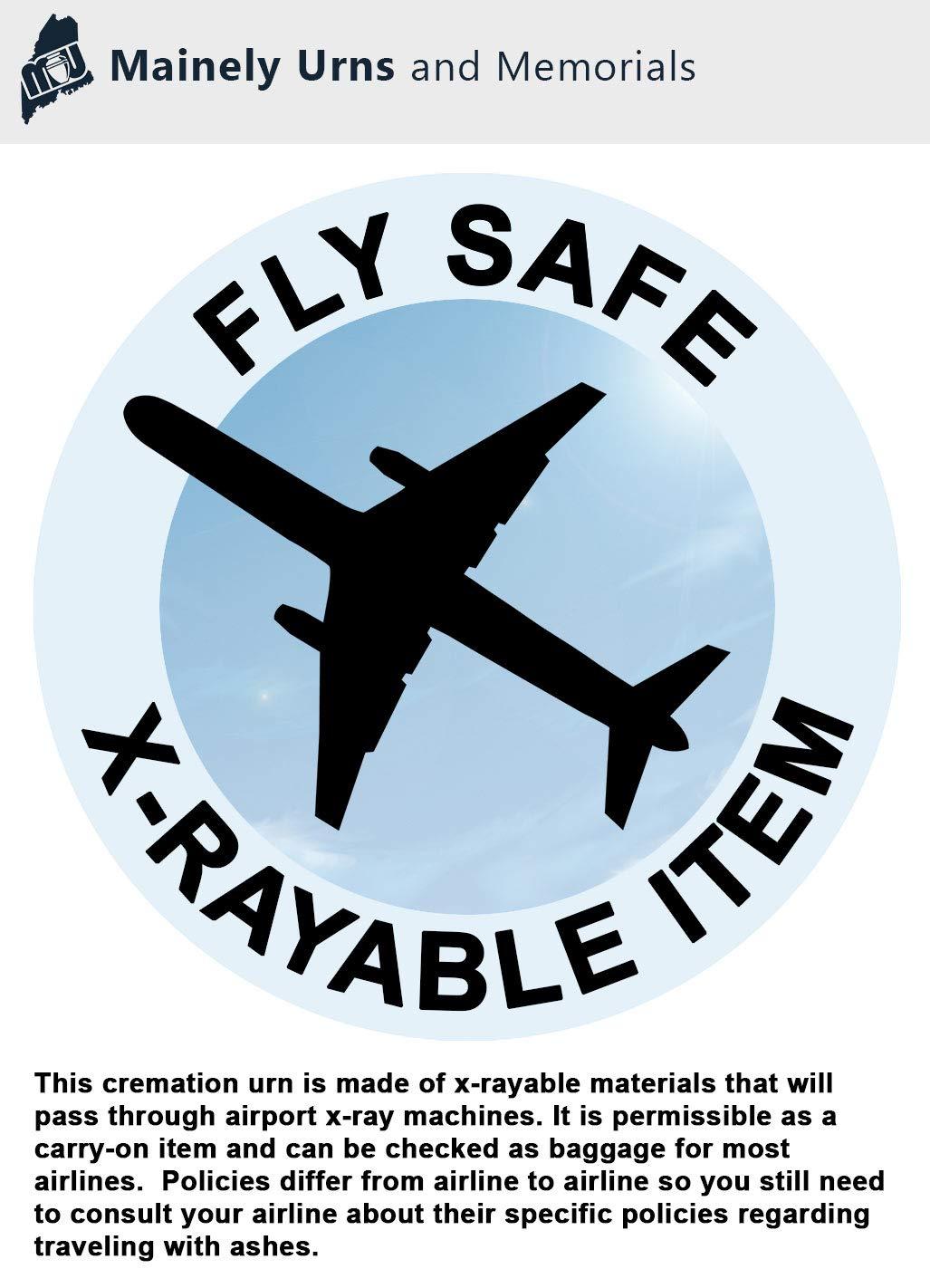 Mainely Urns Golf Themed TSA Approved Fly-Safe and Temporary Travel Cremation Urn Kit for Human Ashes - Airline and Mail Friendly - 200 Cubic Inch Capacity - Green Plastic Urn with Fairwary Mailing Box