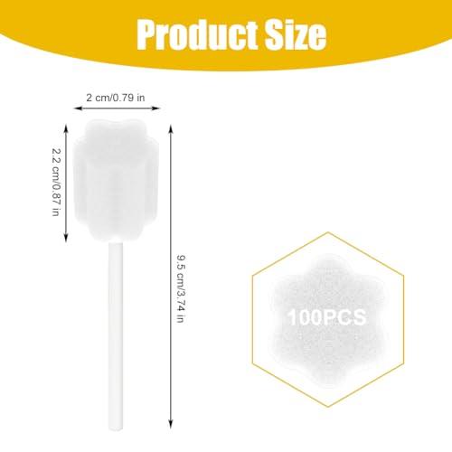 ACWOO ACWOO Oral Care Sponge Swab, 100PCS Disposable Mouth Swab, Mouth Cleaning Swabs Sponge, Mouth Care Swab Sponge Stick, Tooth Mouth Cleaning Oral Care Tool Kit