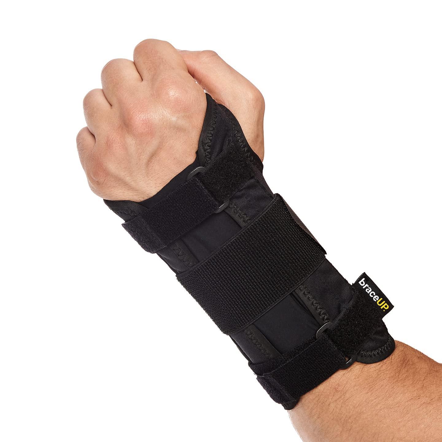 BraceUP BraceUP Wrist Support Brace with Metal Hand Splint for Carpal Tunnel Wrist Support, Left or Right Hand Support and Tendonitis Arthritis Pain Relief - for Men and Women (S/M, Left Hand)