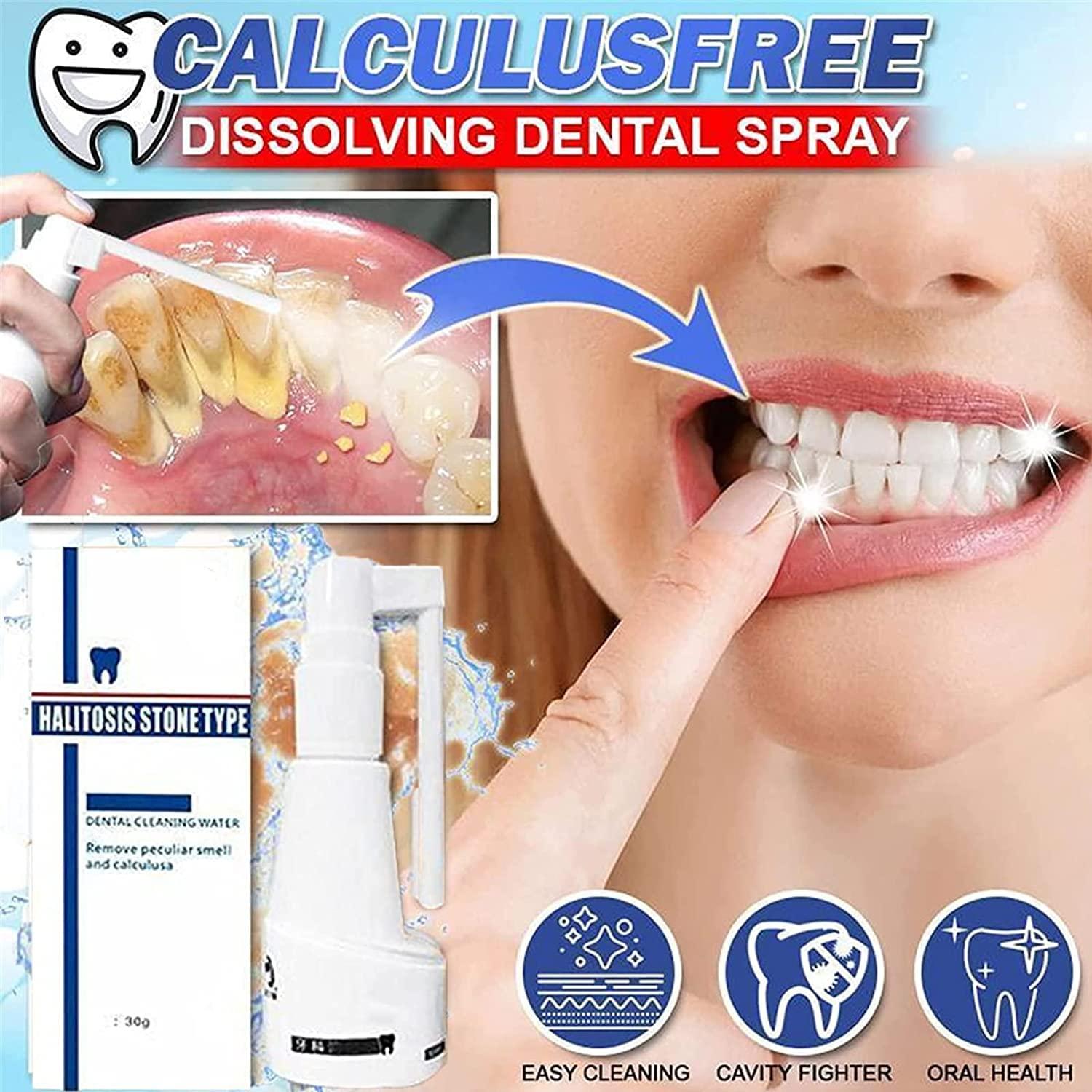 Anshka 30ml Calculusfree Dissolving Dental Spray,Dental Calculus Remover Teeth Cleaner,Mouth Refreshing Spray,Plaque Remover for Teeth Mouthwash,Intensive Stain Removal Toothpaste (2pcs)