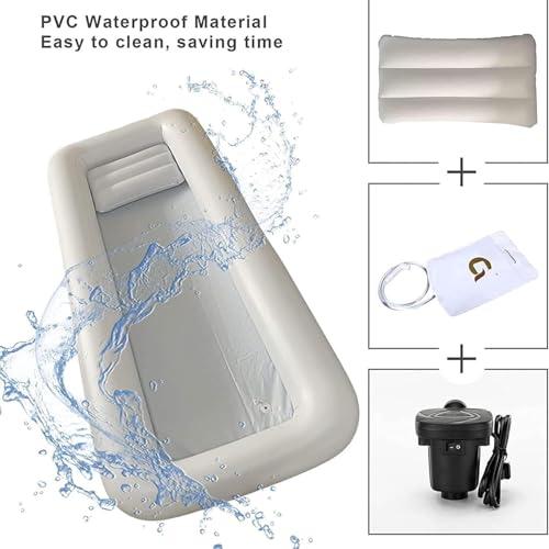 WQZzjm WQZzjm Inflatable Bathtub Kit, Portable Inflatable PVC Body Wash Basin, Bedside Bathing Aid for Disabled, Elderly