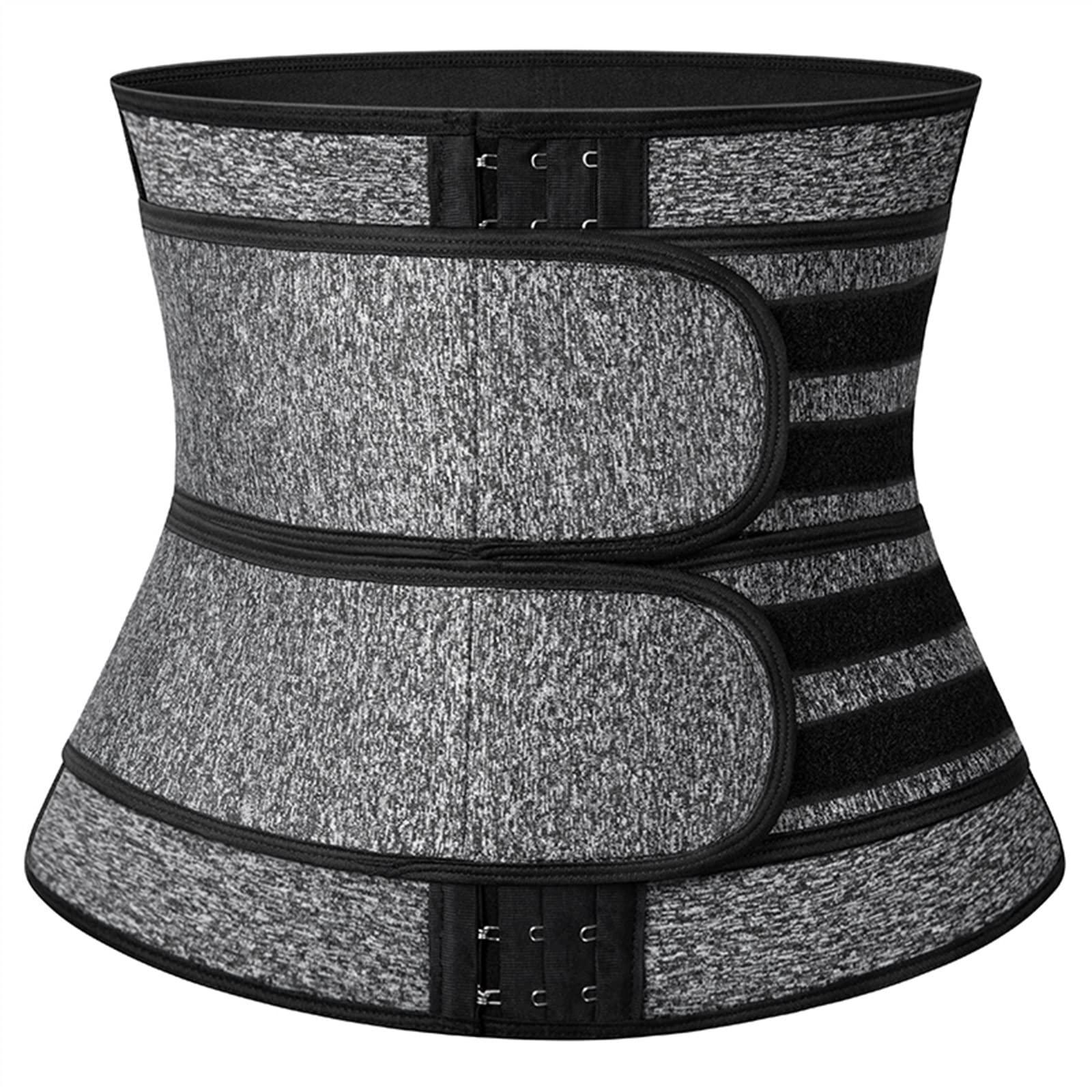 FANFENG FANFENG Women\'s Postpartum Belly Belt Back Posture Corrector Wasit Trainer Adjustable Double Pull Lumbar Support Corset (Color : Grey, Size : XXL/XX-Large)