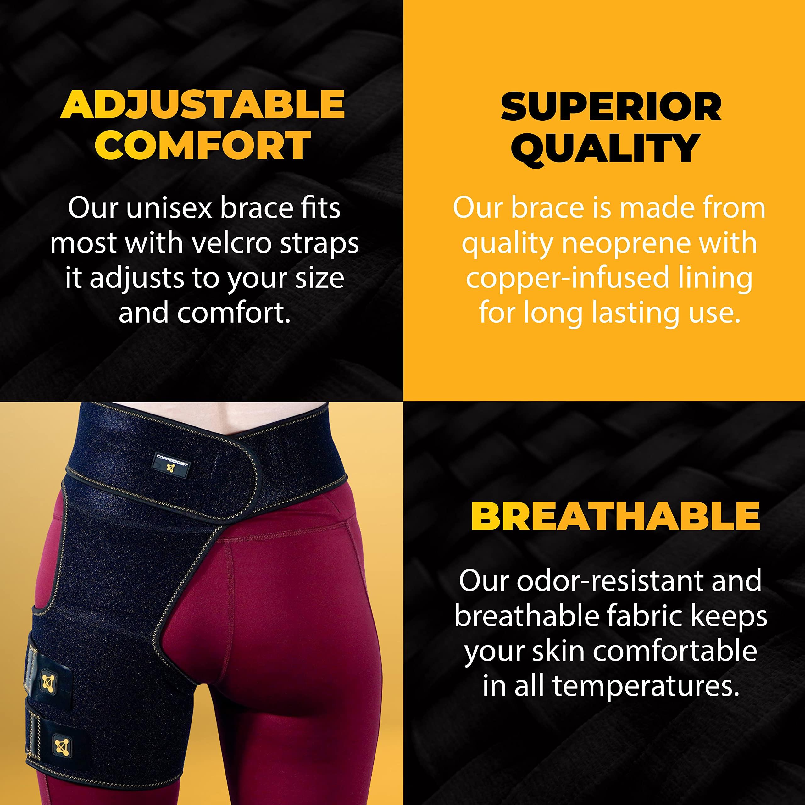 CopperJoint CopperJoint Copper Hip Brace For Sciatica Pain Relief - Hip Pain Relief, Sciatic Nerve Brace & Sciatica Hip Brace Ideal As Hip Flexor Compression Wrap, Hamstring Compression Wrap, Hip Compression Wrap