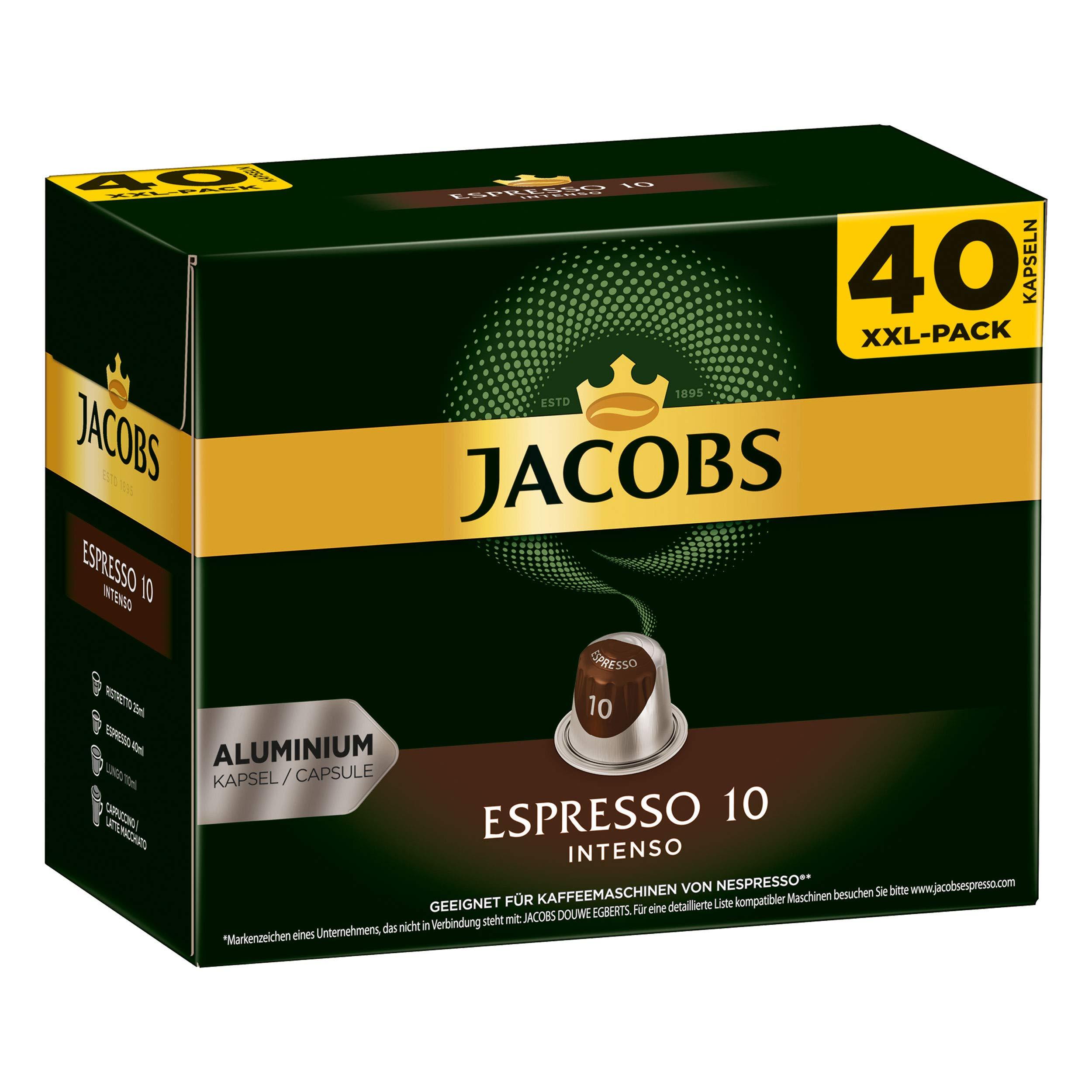 Jacobs Jacobs Espresso 10 Intenso Coffee Capsules Nespresso Compatible Coffee 160 Capsules 5.2 g Each