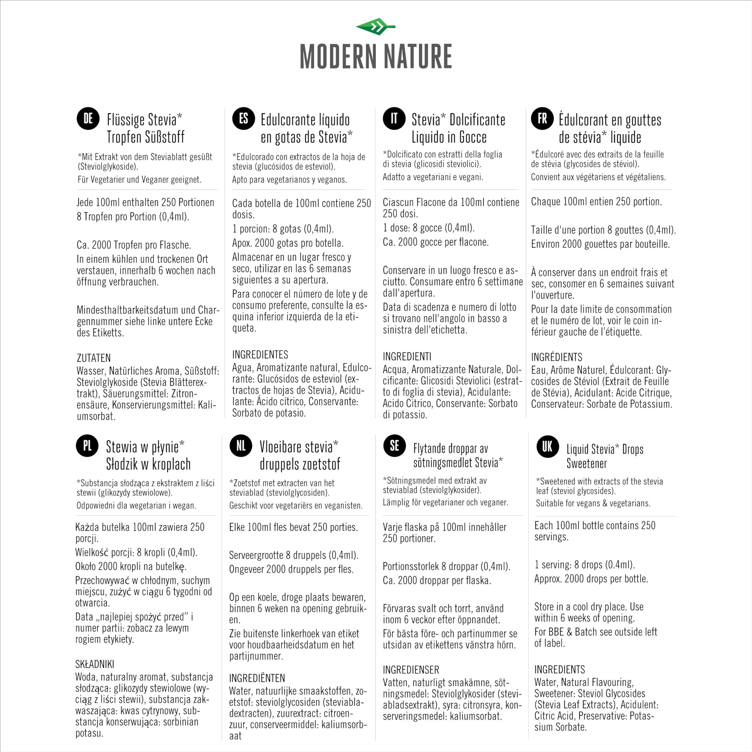 Modern Nature Modern Nature Cherry Flavour Drops - Liquid Stevia Drops Sweetener - Zero Calorie Sugar Free Squash & Syrup Alternative Flavour Water, Protein Powder, Yoghurt, Iced Tea - Vegan, Keto Sweetner 100ml