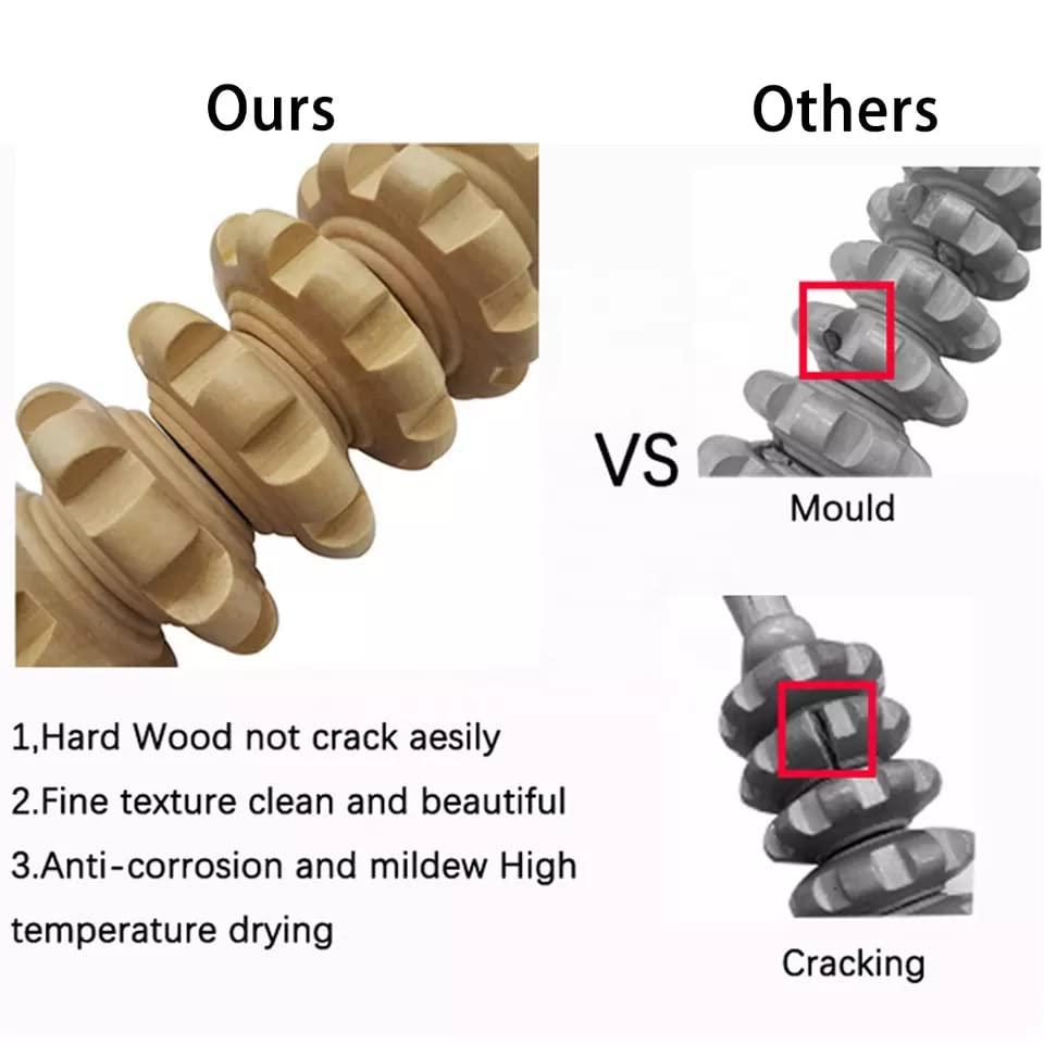 HOMION Massage Roller Tool Accessories Anti Cellulite Massager Maderotherapy Wooden 43.5cm