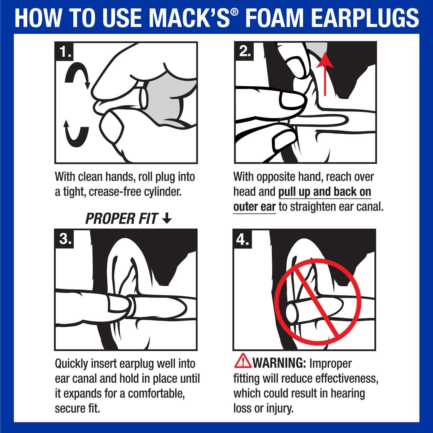 Mack's Macks ThermaFit Soft Foam Earplugs, 40 Pair - Comfortable Ear Plugs for Sleeping, Snoring, Work, Travel & Loud Events | Made in USA