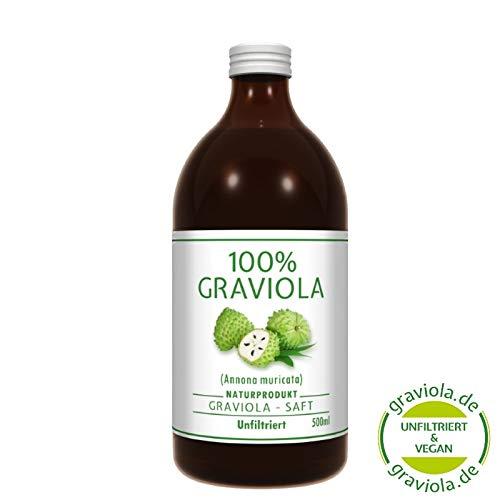 Graviola.de 3 x 100% Soursop Juice - Unfiltered & Vegan 3 x 500ml. Made of 100% Soursop-Pulp. Guanabana. Corossol. Graviola.