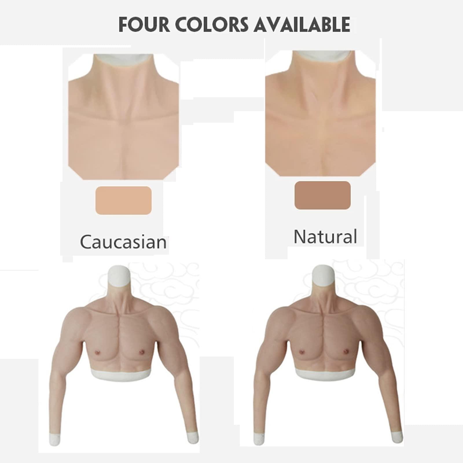 PROPFE PROPFE Realistic Silicone Muscle Chest with Arms Fake Muscle Suit for Crossdress Transgender Men's Upper Piece Pectoralis Cosplay