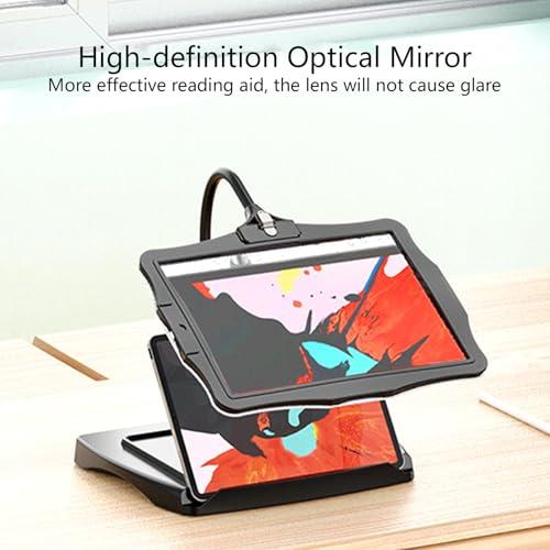 PRUTUHEA PRUTUHEA Desktop Low Vision Digital Magnifier, HD Display Electronic Reading Aid, 4X Zoom, Touch Dimming, Rechargeable Design, for Reading, Writing, Viewing Maps(White)