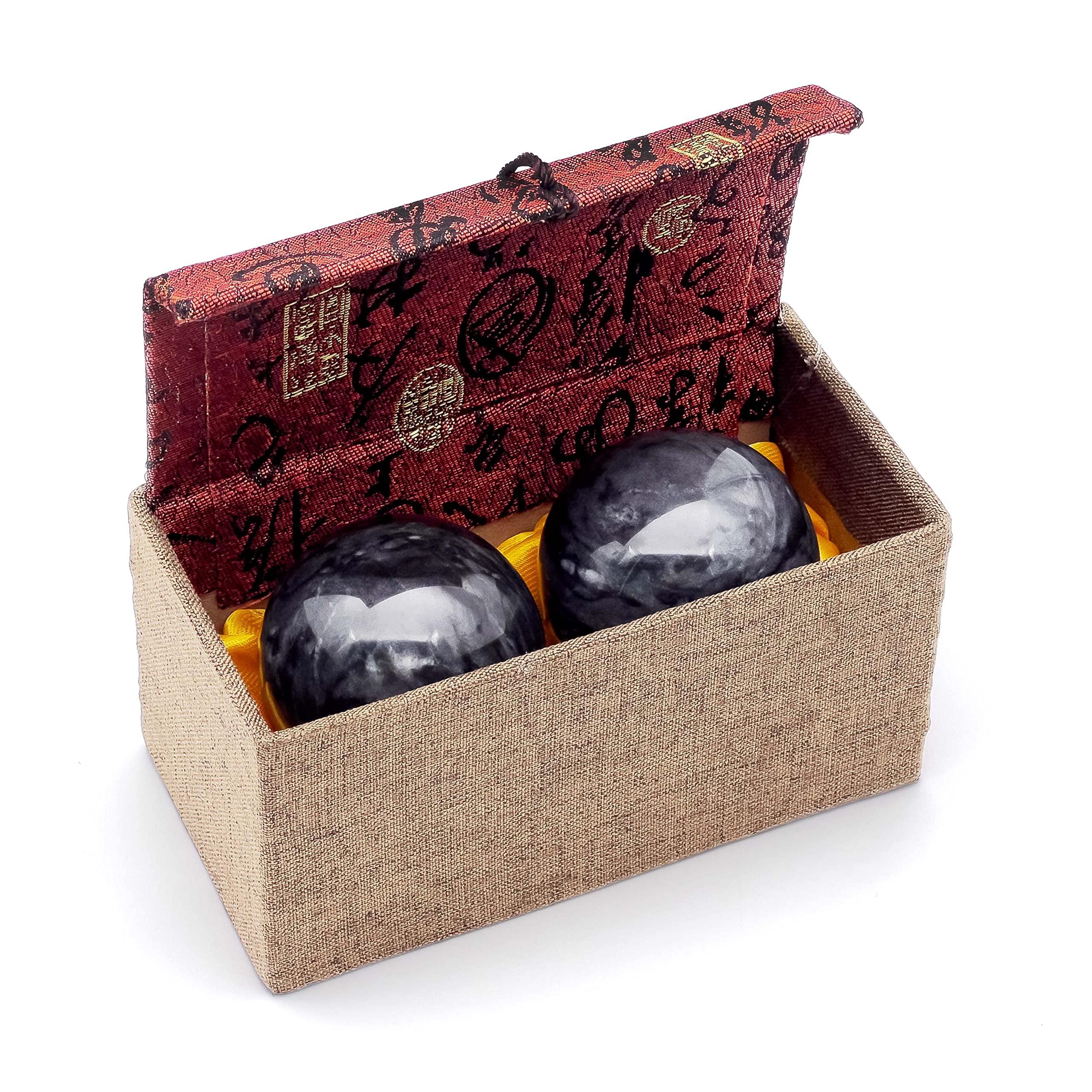 TaktZeit TaktZeit Chinese Exercise Balls Baoding Balls (Gray-Stone, 2.2Inches)