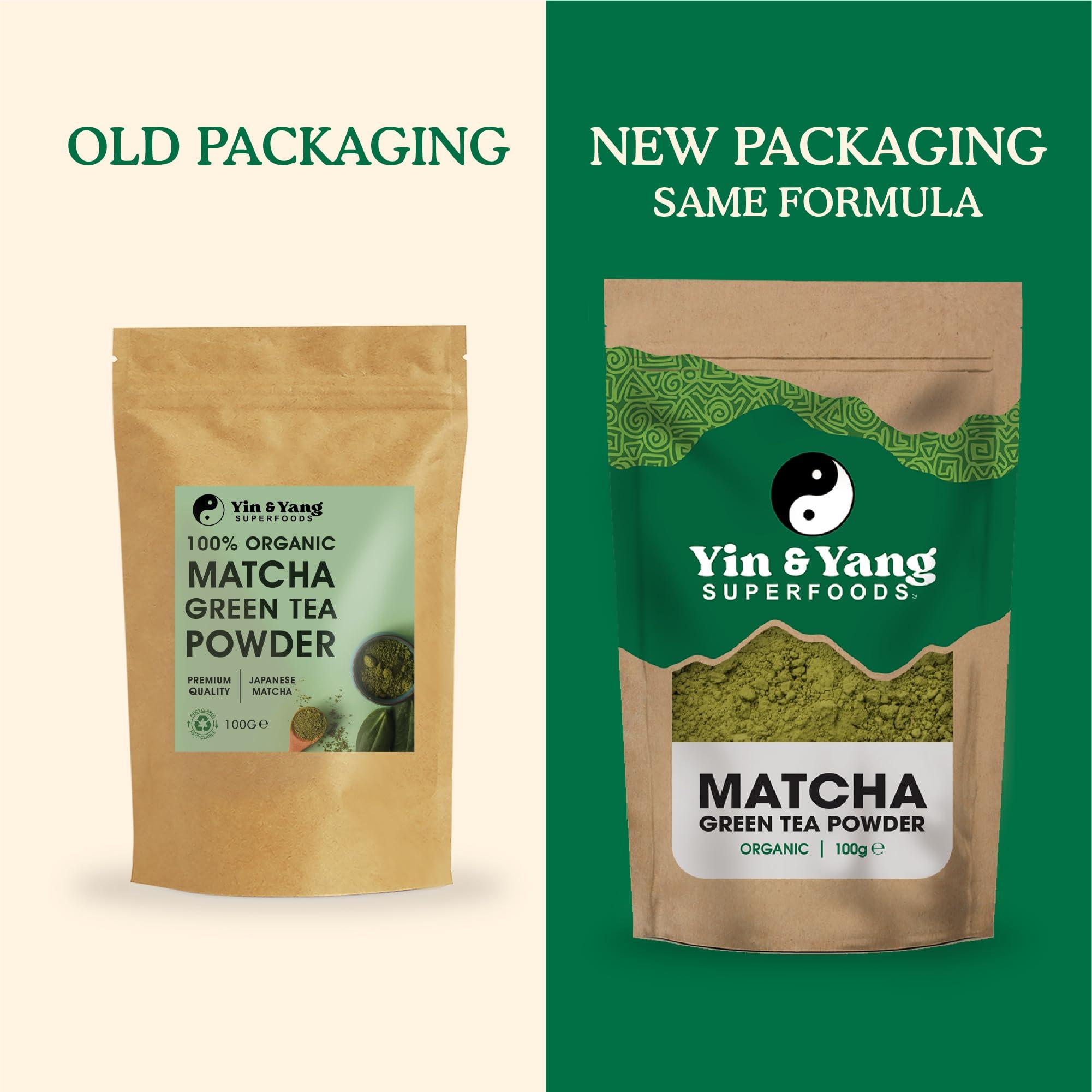 Yin & Yang Superfoods Japanese Organic Matcha Powder - 100g (33 Servings), by Yin & Yang Superfoods - Culinary Grade, Premium Quality, Natural Source of Energy, High in Antioxidants, Pesticide-Free, Vegan