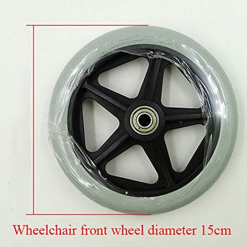 AiQima AiQima Wheelchair Wheels 6Iners Solid Rubber Tyre Anti-Skid Wheelchair Fronter,2 Pack