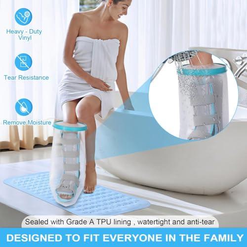 ZOMTTAR ZOMTTAR 1 Piece Waterproof Leg Cast Cover for Shower Adult Reusable Shower Boot Cover Watertight Foot Protector for Leg Foot Ankle