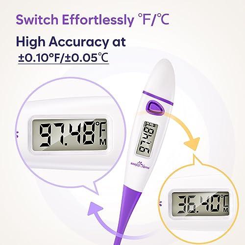 Easy@Home Ovulation Tracker Digital Basal Thermometer: Easy@Home BBT Thermometer for Fertility Prediction - Basal Body Thermometer for Accurate Temperature Monitoring with Premom App Purple DMT-3018