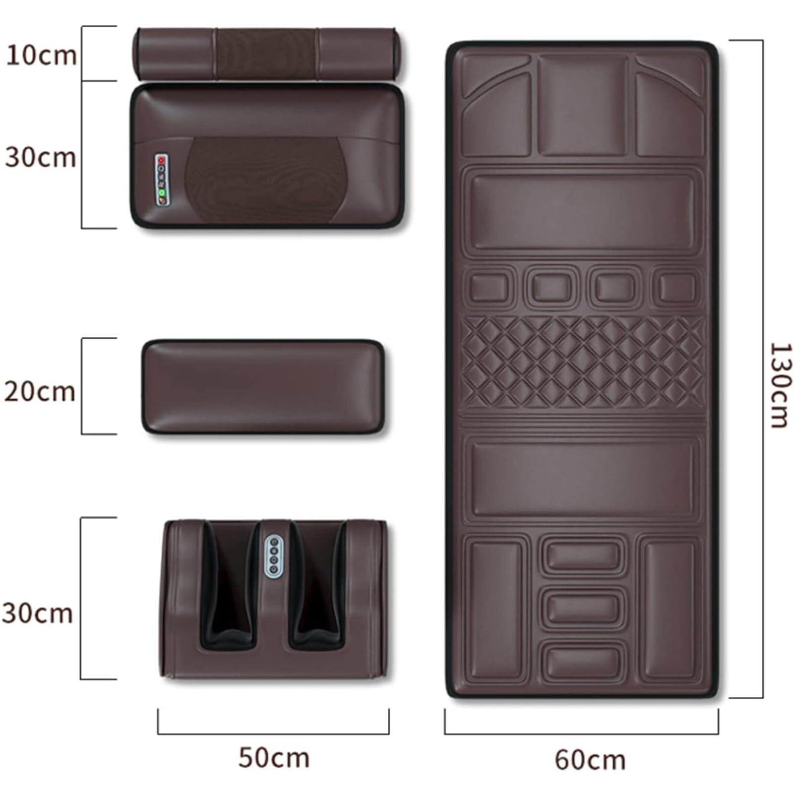 Generic Full Body Massage Mat with Heat, Massage Mattress Chair Pad with 10 Vibrating Motors, Neck Shiatsu Massage and Roller Massage for Foot Lower Back Neck Leg Shoulder Hip Heating Pad