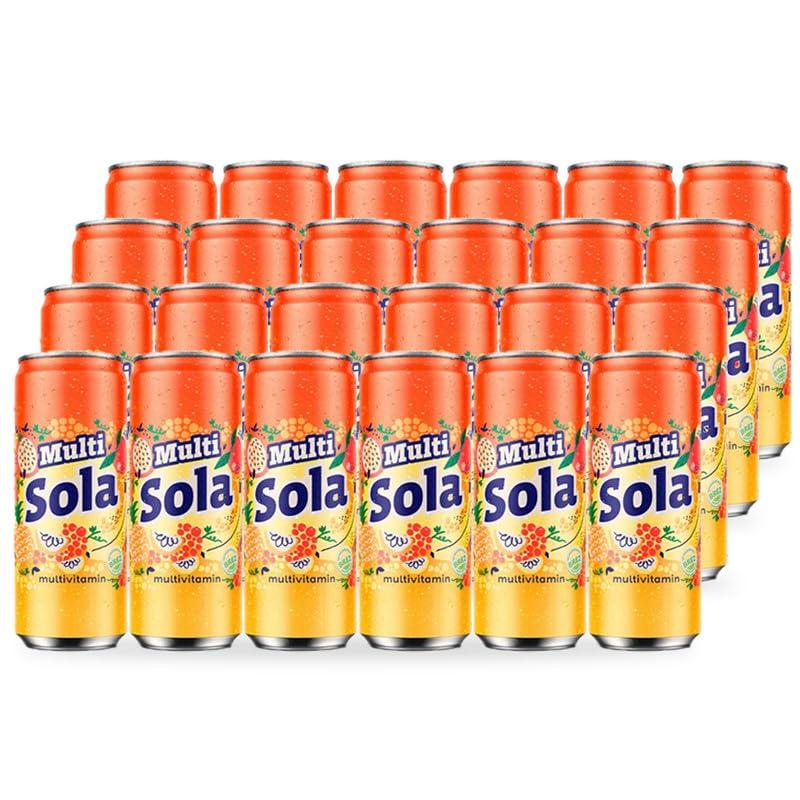 SOLA Sola Multivitamin Juice, 0.33L of Prime Drink, Pack of 24 Fresh Multivitamin Juice for refreshment, Fresh Juice with real taste, Squeezed Flavored and Real Ingredients Juice