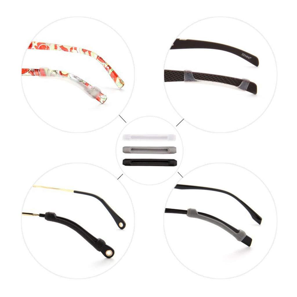 Logyua 4 Pairs Eyeglasses Temple Tips Sleeve Retainer, Soft Silicone Anti-Slip Elastic Comfort Glasses Retainers, for Spectacle Sunglasses Reading Glasses Eyewear (Random Color) (Black,Clear,Grey,Brown)