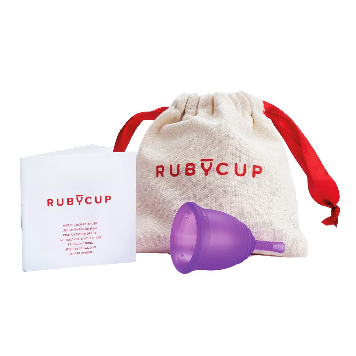 Ruby Cup Ruby Cup - Reusable Menstrual Cup - Medium (Heavy Flow) - Purple - Includes Cup Donation - Perfect for Beginners - Safe and Convenient Reliable Alternative to Tampons & Sanitary Towel