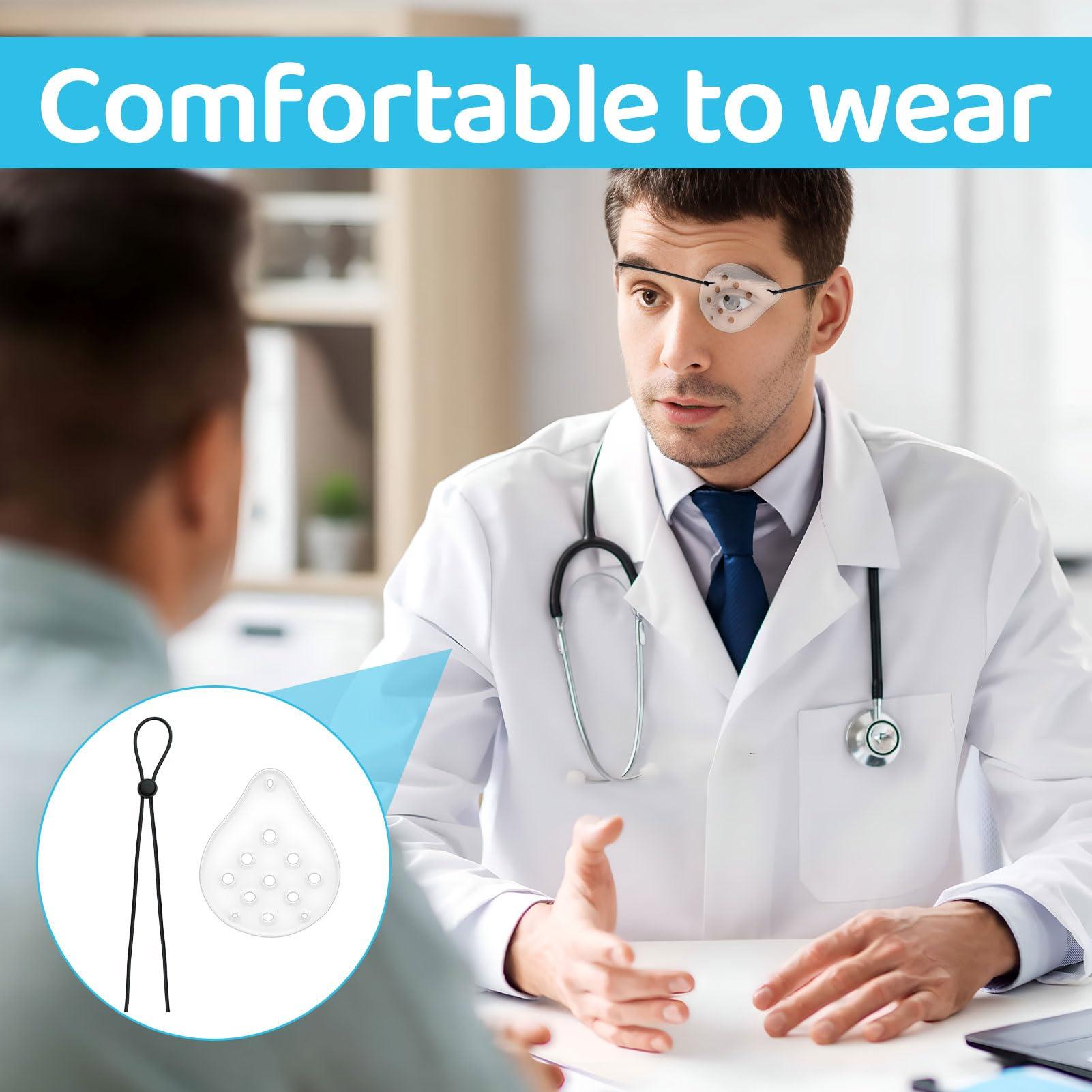 TYVOM Eye Shield After Cataract Surgery 3 Pcs Eye Patches for Adults Medical 9 Hole Protective Eye Patch Cataract Eye Shield with Adjustable Strap Eye Shield After Surgery Ventilated