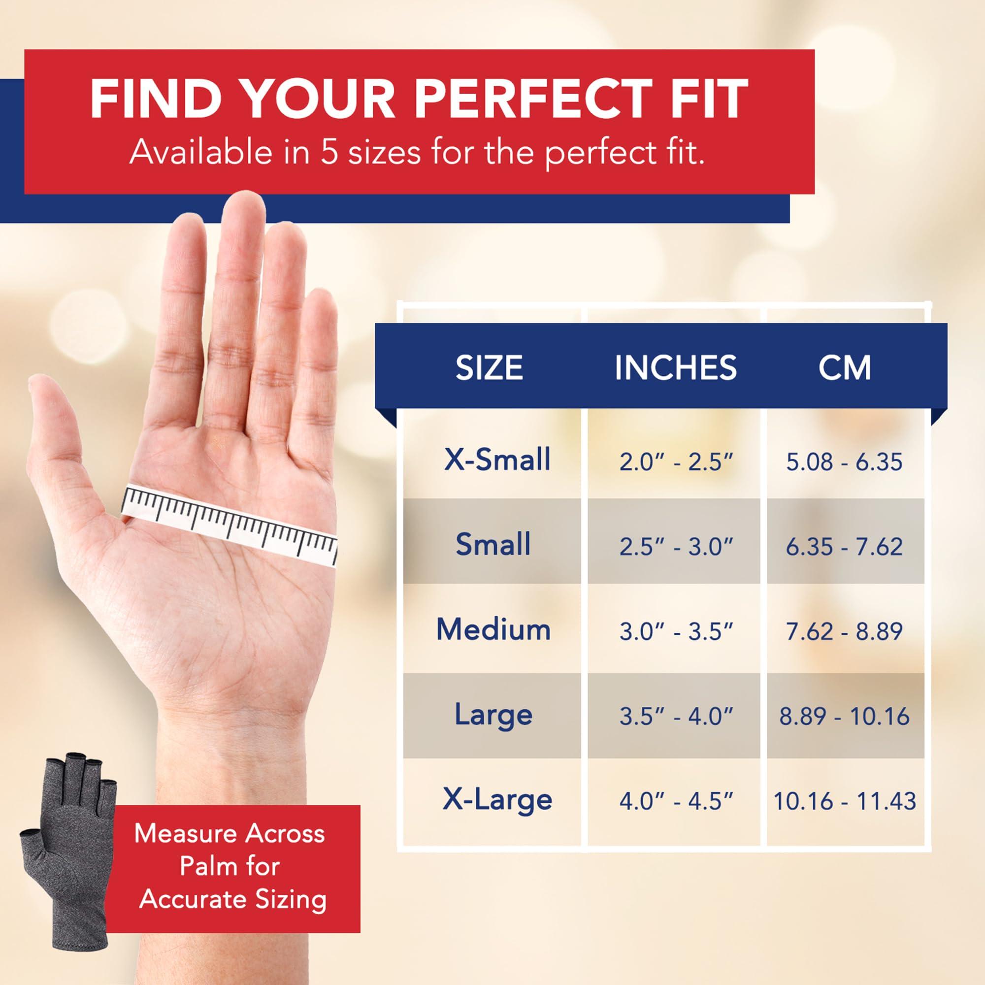 Dr. Arthritis Doctor Developed Compression Gloves for Arthritis & Handbook/Fingerless Arthritis Gloves for Women & Men, Hand Support for Arthritis Pain Relief & Carpal Tunnel, 2 Pairs (XL)