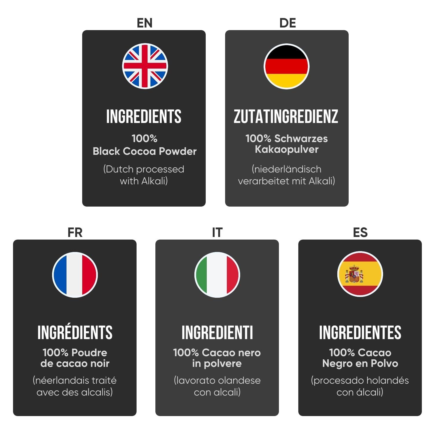 Super Cal Black Cocoa Powder for Baking - 1kg Pouch | Intense Deep Black Dutch Processed Unsweetened Cocoa Powder | pH 8.8 (Zero Bitterness) with 10-12% Fat | Super Cal