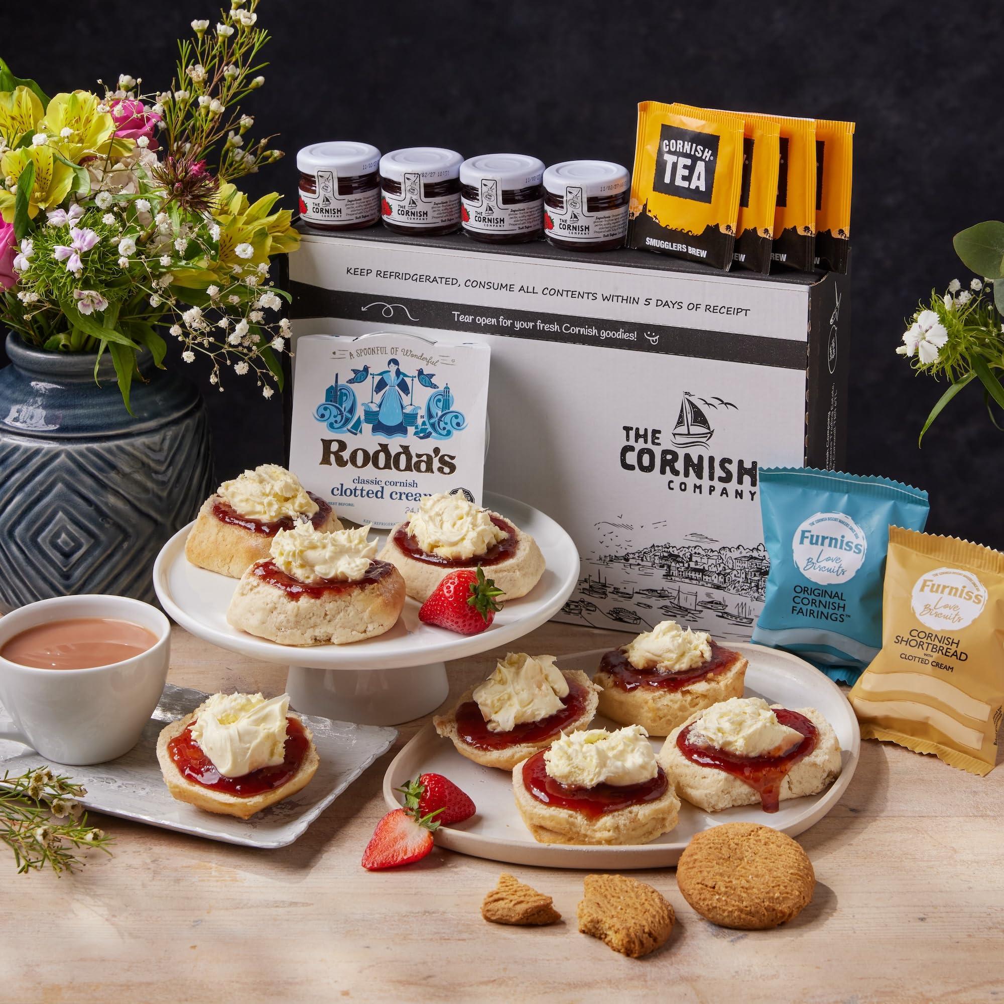 The Cornish Company The Cornish Company Afternoon Tea Hamper  Deluxe Tea Set Hamper Gifts for Women Includes Fresh Scones, Biscuits  Birthdays, Anniversaries & Special Occasions