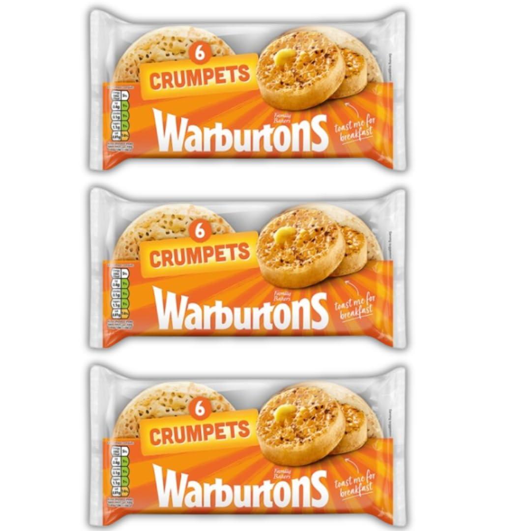 KoalaKoi Warburtons Crumpets 6 per bag (3 bags of 6 (total 18 crumpets)