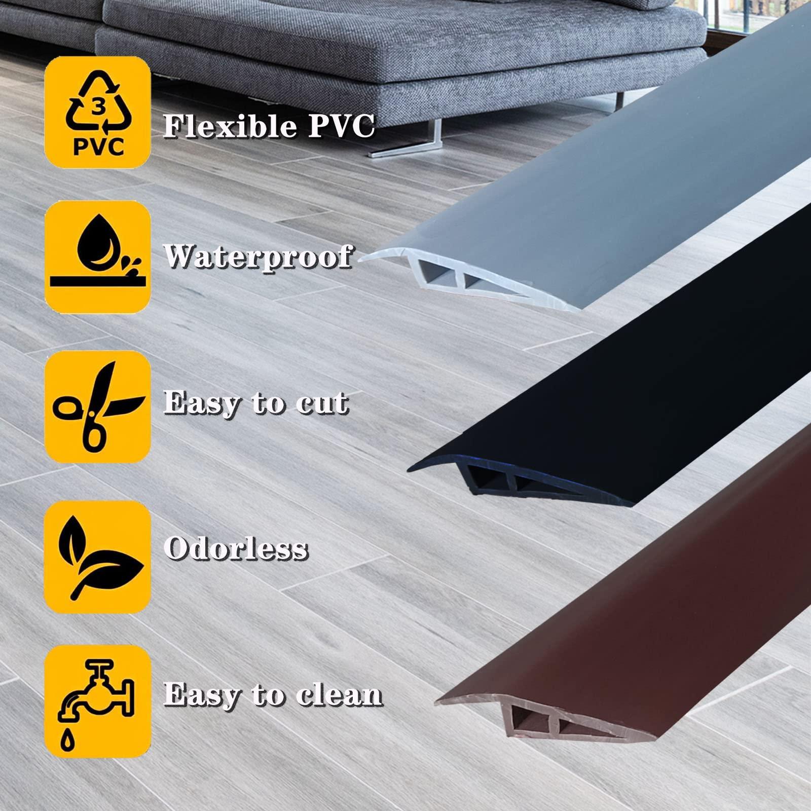 EaseInstall Vinyl-Door-Threshold-Ramp Door-Transition-Strip 36 inch, Threshold 1/2'' ~ 3/5'', Thresholds Ramps for Doorways, Wheelchair Ramp Edge-Reducer Threshold-Transition-Strip for Home/Door/Floor (Grey)