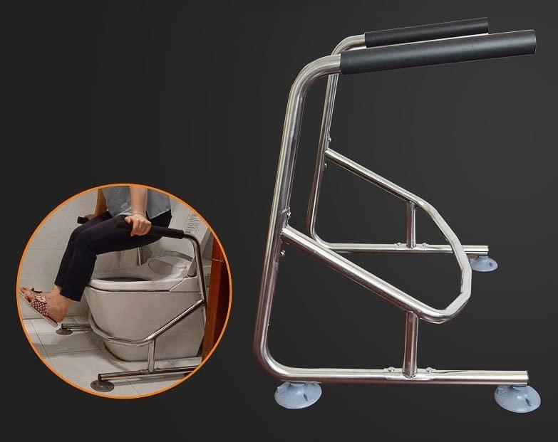 FreshCart Basics Stainless Steel Toilet Safety Frame for Elderly and Disabled Non Slip Bathroom Toilet Surround Aid