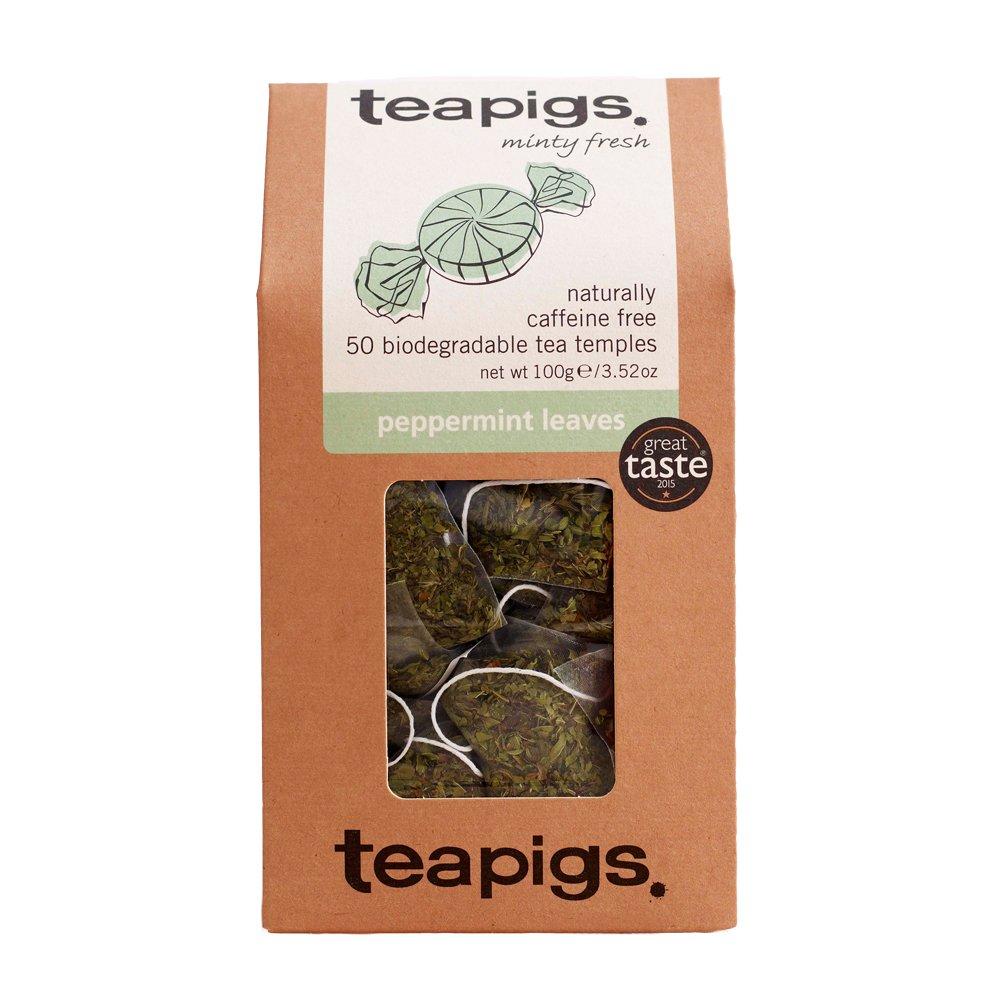 Tea Pigs Teapigs Liquorice and Peppermint Tea Made With Whole Flowers (1 Pack of 50 Tea Bags) & Peppermint Herbal Tea Bags Made With Whole Leaves (1 Pack of 50 Teabags)