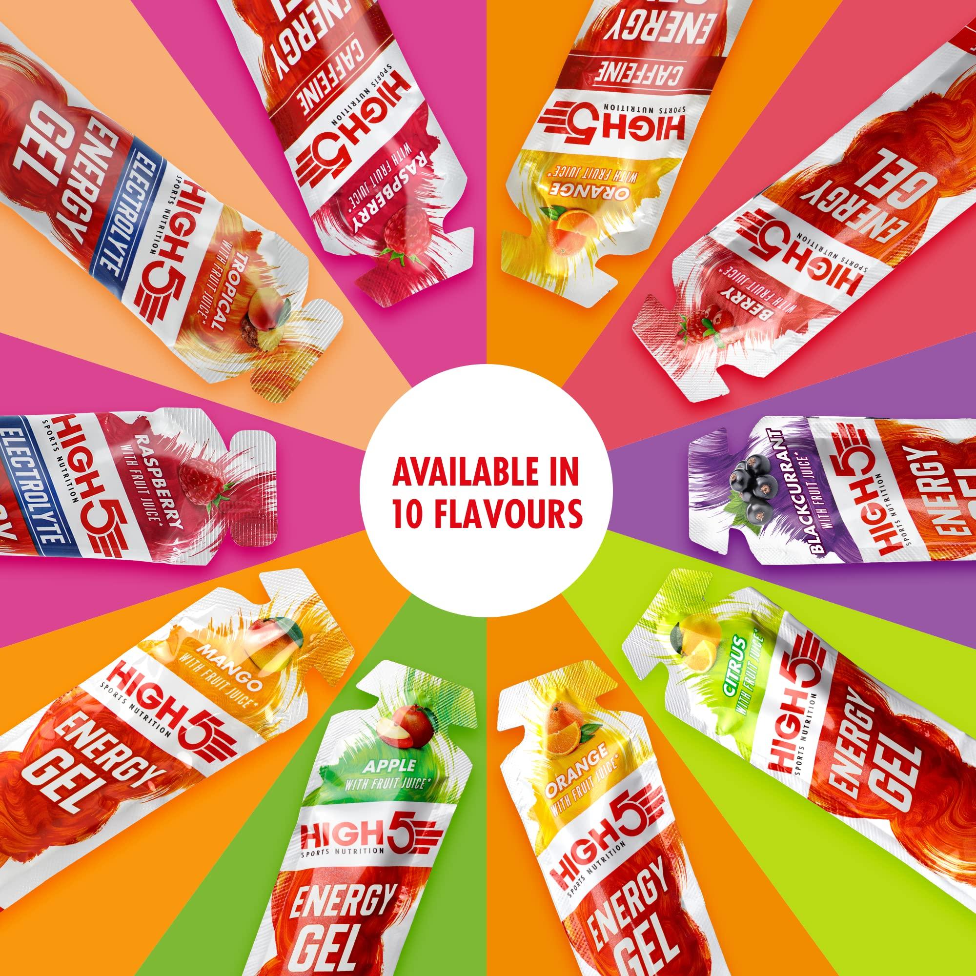HIGH5 HIGH5 Energy Gels - Quick Release Sports Gels to Power Muscles for Peak Performance - Natural Fruit Juice & Caffeine-Free - On The Go Energy Boost for Running, Cycling and Endurance (Mango, 20 x 40g)