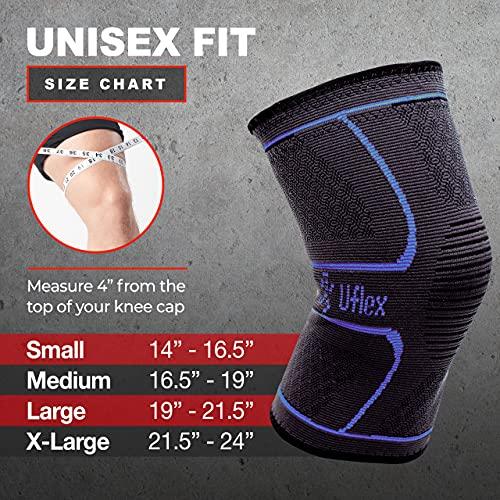 Uflex Athletics Uflex Athletics (Small) Knee Compression Sleeve Support for Running, Jogging, Sports, Joint Pain Relief, Arthritis and Injury Recovery-Single Wrap