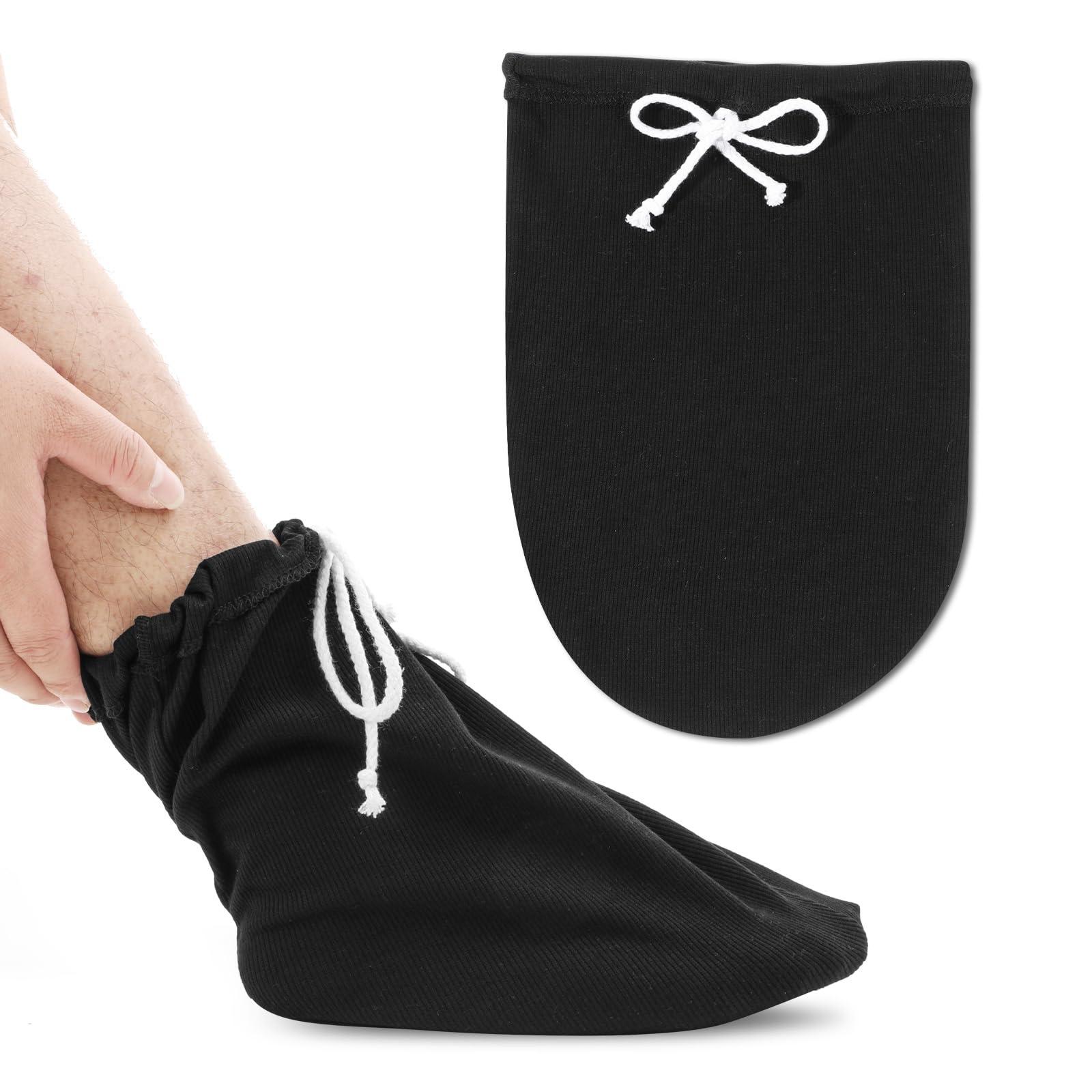 Prasacco Prasacco Cast Sock Cover for Foot, Cast Toe Cover Socks Leg Cast Cover Below the Knee Adjustable Drawstring Cast Protector Washable Cast Sleeve for Men Women Foot Leg Ankle Proof, Black