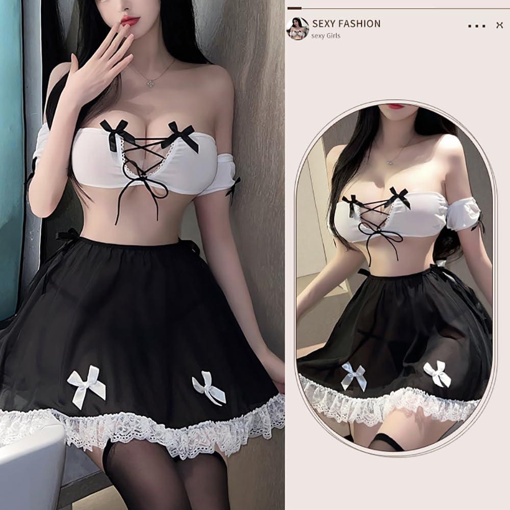 THSCWY THSCWY Maid Outfit Anime Cosplay Costume Japanese Maid Costume Sexy Role Play Lingerie Set for Women