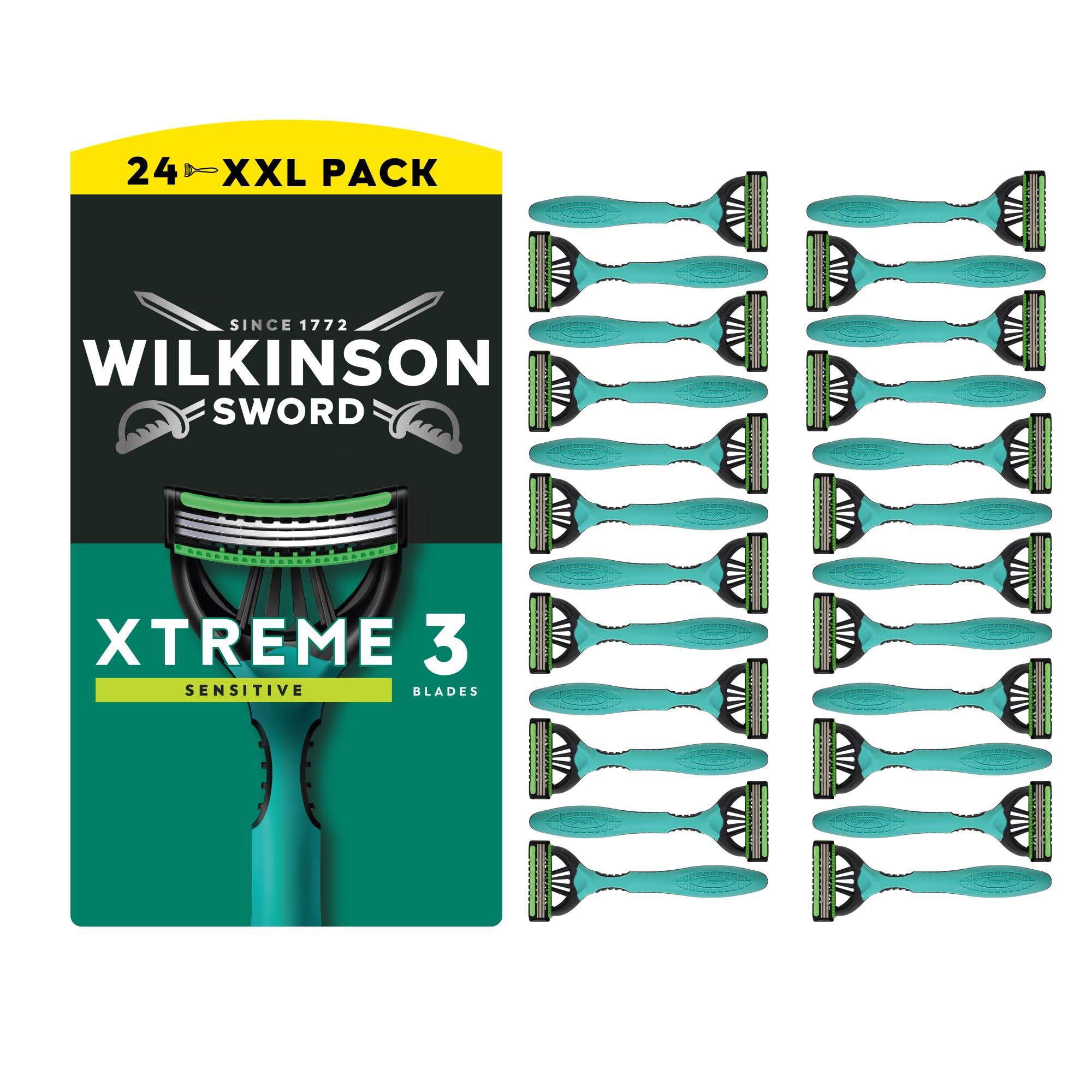 Wilkinson Sword Wilkinson Sword - Xtreme 3 For Men - Sensitive Disposable Razors - Flexible Blades - Pack of 24 Razors